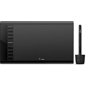 UGEE M708 Tavoletta Grafica, Tavola Grafica 10x6 Pollici, Tavola Ultrasottile con Penna senza Batteria, Pad Digitale per Win/Mac/Chrome, Nero
