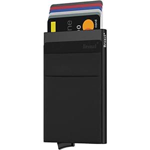 Bronzi® Portafoglio Uomo Slim Piccolo | Portacarte Uomo Donna Portatessere Porta Carte Di Credito | Portafogli Mini Protezione RFID con Portamonete | Box Regalo - Brand Italiano (Nero)