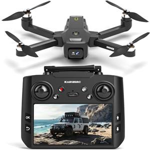 suangrc GPS Drone Con Fotocamera 1080P, Schermo FPV 4,5", Trasmissione 5GHz, Motore Brushless, Ritorno Automatico, Follow Me & Scheda SD. Controllo Gestuale, Flusso Ottico Per Adulti/Principianti