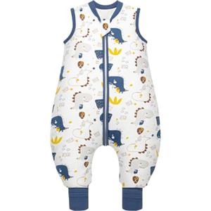 MIKAFEN Bambini Sacco nanna invernale con gambe 2,5 Tog,100% cotone,Sacco nanna con piedini,85-95 cm/18-36 mesi,Dinosauro