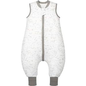 MIKAFEN Bambini Sacco nanna invernale con gambe 2,5 Tog,100% cotone,Sacco nanna con piedini,105-115 cm/4-5 anni,Gattino