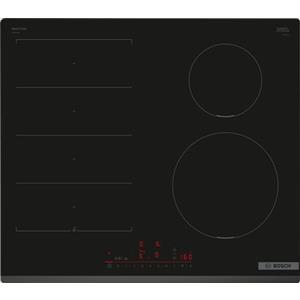 Bosch PUE612BB1E Serie 6 Piano cottura a induzione, Senza profili, Controlli Touch, Riscaldamente ultra rapido, Controllo bambini, Con limitatore di potenza, Bianco, 60 cm.