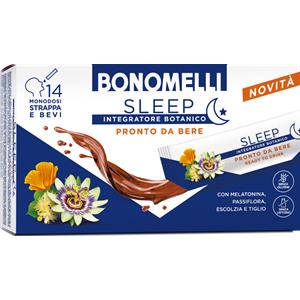 Bonomelli Sleep - Integratore Botanico con Melatonina, Passiflora, Tiglio ed Escolzia, 14 Bustine Pronto da Bere