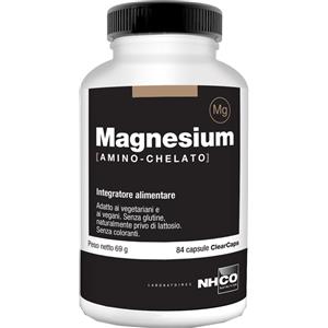 NHCO Magnesium - Integratore Alimentare in 84 Capsule per il Benessere del Sistema Nervoso e Riduzione della Stanchezza, Adatto a Vegetariani e Vegani