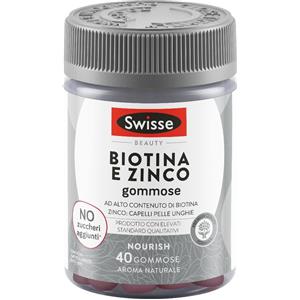 Swisse Biotina e Zinco - Integratore Gommose per Capelli, Pelle e Unghie, Gusto Frutti Rossi, 40 Gummies