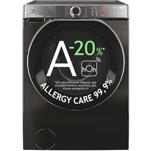 Hoover H-WASH 550 Lavatrice a Libera Installazione 8 Kg, Carica Frontale, Classe A-20%, 1600 Giri, App hOn, Vapore AxLxP 85x60x53 cm, Nera- H5WPB 68AMBCB8-S