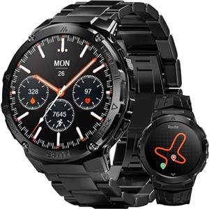 HIDAMEL T3E Smartwatch Uomo, Orologio smartwatch Uomo GPS Integrato, AMOLED 1,43", Chiamata Bluetooth, Impermeabile 5ATM, Bussola, Pressione, 170 Modalità, Durata 40 Giorni, Fessurazione Anti-Crash