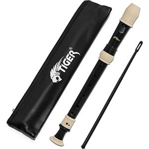 TIGER REC4-BK - Flauto dolce costruzione in 3 pezzi - ideale per scuole - colore avorio e nero