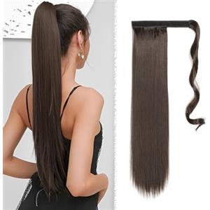 HMCEY Extension Capelli Coda Lunga 55 CM,Coda di Cavallo Liscia,Hair Extension Ponytail,Posticci per Capelli Sintetici,Parrucca Capello Lunghi con Coulisse,Faux Locs Crochet per Donna, Ragazze