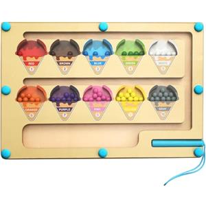 Aomhrek Labirinto Magnetico Montessori, Lavagna Magnetica Educativa per Bambini dai 3 Anni, Puzzle Bambini con Palline Magnetiche Colorate, Giochi Educativi e Montessori 3 4 5 Anni