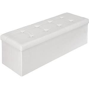 TecTake 110x38x38 cm Sgabello pieghevole Cassapanca Pouf Contenitore Poggiapiedi Cubo - disponibile in diversi colori - (Bianco | no. 401823)