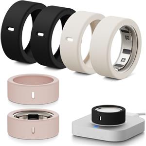 Hexasider [6 pezzi] Smart Ring Protector per Oura Ring Gen 4 / Oura Ring Gen 3/Ultrahuman Ring Anticaduta Elastico Silicone Cover Cover Protettiva Accessori per Anello Oura (S per 4/5/6/7)