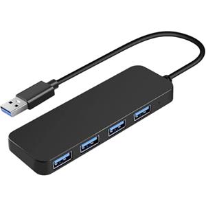 Whnbuij Hub adattatore USB - Splitter estensione USB, espansore porta USB per laptop | Hub USB 3.0 Plug And Play a 4 porte con trasferimento dati a 5 Gbps, hub dati USB ultrasottile, espansore USB multifunzio
