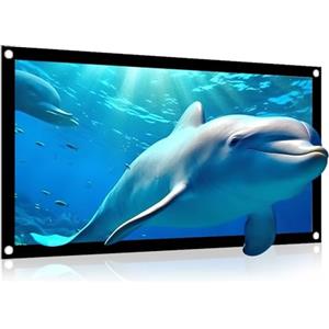 Topiky Schermo per Proiettore, 16:9 Addensato, Tenda per Proiettore Portatile in Morbido Poliestere Bianco Senza Pieghe, Schermo di Proiezione, Supporto per Proiezione Fronte-Retro) (100 pollici)