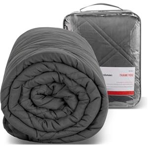 Winthome Coperta Ponderata con Copripiumino 135X200cm 6kg, Weighted Blanket Anxiety, Coperta Antistress per Sonno Profondo e Migliore Recupero, Heavy Blanket Accogliente Adulto (Grigio)