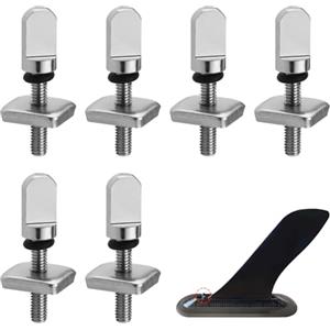 Uliwamowi Set di 6 Viti per Tavola da Surf, Viti per Pinne per Tavola da Surf con Anello in Silicone Antiscivolo, Accessori di Ricambio Resistenti Antiruggine per Paddleboard e Tavole da Surf