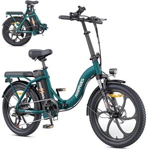 HillMiles MilePort 1 Bici Elettrica Per Adulti, 36V 13AH Batteria Rimovibile 250w Motore Con 20 "*3.0" Fat Tire Pieghevole Bicicletta Elettrica, Velocità 25KM/H Gamma Fino a 100KM Città Pendolare Ebike