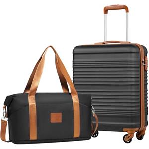 COOLIFE EasyJet Trolley Bagaglio a Mano 55x40x20 e Borsone da Viaggio 30L(45x36x20cm) Set di Valigie, Valigia Bagaglio a Mano, Chiusura a Combinazione Laterale con TSA