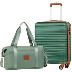 COOLIFE EasyJet Trolley Bagaglio a Mano 55x40x20 e Borsone da Viaggio 30L(45x36x20cm) Set di Valigie, Valigia Bagaglio a Mano, Chiusura a Combinazione Laterale con TSA