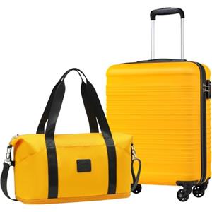 COOLIFE EasyJet Trolley Bagaglio a Mano 55x40x20 e Borsone da Viaggio 30L(45x36x20cm) Set di Valigie, Valigia Bagaglio a Mano, Chiusura a Combinazione Laterale con TSA