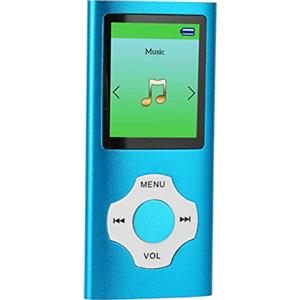 ciciglow Lettore MP3, Schermo da 1,8 Pollici 64 GB Espandibile 8 Ore di Riproduzione Lettore Musicale Portatile Supporto Radio FM Registrazione Libro Elettronico (Cielo blu)