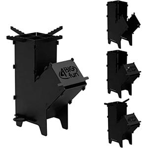 4BIG.fun Forno da campeggio Stufa a razzo Camino Stufa a razzo per Dutch Oven Giardino Terrazza Forno a fuoco Multifunzionale Barbecue Grigliare Cucina da campeggio all'aperto