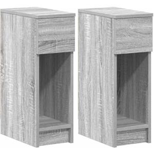 vidaXL Comodini con Cassetto 2 pz Grigio Sonoma 20x36x60 cm, tavolino da Notte, tavolino, Arredamento per Camera da Letto