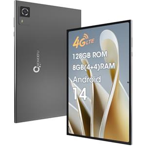CWOWDEFU Tablet con slot per scheda SIM,10.1 pollici Android 14 tablet,tablet e telefono 4G LTE,presenta chipset MTK 2.3GHz,ROM 128 GB, RAM da 8 GB, WiFi, Bluetooth, GPS, All Mantel Madel