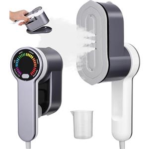 Ixydor Ferro da Stiro Verticale Portatile 2 in 1, 1200W Viaggio Stiratore Verticale, Mini Stiratrice Portatile con LCD e Serbatoio 120ml, Togli-Pieghe Istantaneo per Abiti, Camicie, per Viaggi e Casa