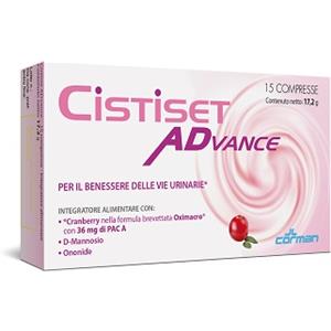 CORMAN SpA Cistiset Advance - Integratore per Vie Urinarie con Oximacro e D-mannosio, 15 Compresse