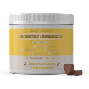 CALIU GUMMY | Caramelle Gommose Intestinali per Cani e Gatti | 120 Unità | Probiotici, Prebiotici, Omega-3, Vitamine e Minerali | Supporto Digestivo e Immunitario | Gusto Pollo Naturale