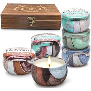 CREASHINE Candele Profumate Donna Regalo Natale Mamma Set Aromaterapia Candela Bomboniera con Soia Naturale Idee Regali per Amica Compleanno Anniversario