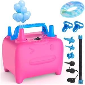 OWill Pompa Elettrica,600W Pompa per palloncini con 6 ugelli d'aria,può essere rapida per Gonfiare e Sgonfiare,Pompa elettrica portatile per materasso gonfiabile,materassino campeggio,piscina gonfiabile