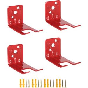 Andchi Confezione da 4 supporti universali per estintore, 10 kg, colore rosso, universale, per uso domestico e commerciale, robusto e facile da installare (rosso)