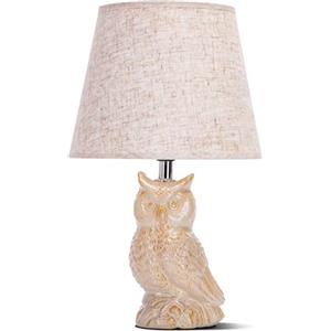 Aigostar Lampada da Tavolo in Ceramica, Moderna Lampada da Comodino con Paralume in Tessuto, Attacco E14, max.40W, Abat Jour da Comodino per Camera da Letto, Soggiorno (senza Lampadina) -H325mm