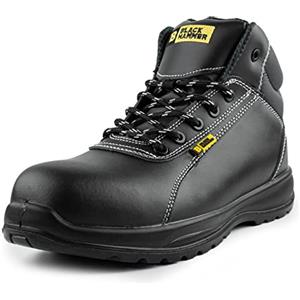 BLACK HAMMER Scarponi Antinfortunistici in Pelle da Uomo S3 SRC Punta in Composito Calzature Leggere Kevlar Senza Metallo Lavoro Escursioni 1500 Nero (38 EU)