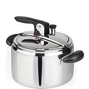 Barazzoni Pentola a Pressione Amelia+, ø22cm, capacità 5Lt, Made in Italy, Acciaio Inox 18/10, Induzione+Gas, Massima sicurezza. Triplo fondo. PFAS free.