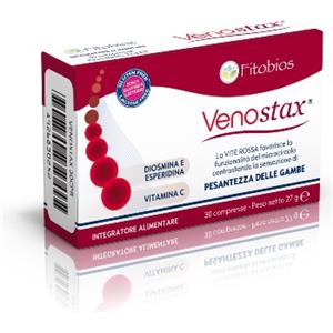FITOBIOS Venostax - Integratore per la Salute Vascolare con Vite Rossa, Pilosella e Vitamina C - 30 Compresse