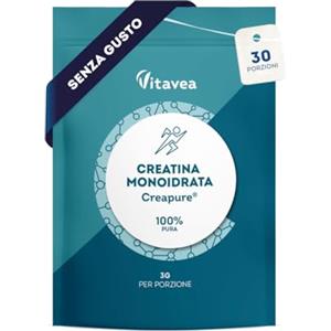 Vitavea Creatina Monoidrato Creapure® 3000 mg - Polvere 100% Pura, Senza Sapore, Vegana - Forza Muscolare, Performance Sportiva - Ideale per Palestra, Crossfit e Sport ad Alta Intensità - 30 Giorni - Vitavea