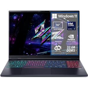 acer Predator Helios Neo 16S AI PHN16S-71-976U Notebook Gaming, NVIDIA GeForce RTX 5070 8 GB GDDR7, Intel Core Ultra 9 275HX, RAM 32 GB DDR5, 2 TB SSD, Display 16" OLED 240 Hz DDS, Windows 11 Home