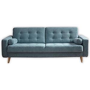 Stella Trading Fjord 3F Sofabed, Microvelour, Uran 05 denim, 222 x 86 x 90