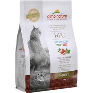 almo nature HFC Adult Sterilised, Crocchette per Gatti Adulti - Manzo Fresco - Sacco da 300 g