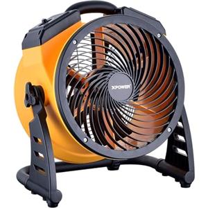 XPower Trasportatore d'aria industriale ad alta velocità per tutta la stanza, circolazione dell'aria, ventilatore a pavimento multiuso a velocità variabile (giallo, FC-100 900CFM)