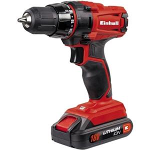 Einhell TC-CD 18-2 Li (1x1,5Ah) Trapano avvitatore a batteria (18 V, corrente 1,5 Ah, Li-Ion, 2 velocità, torsione 38Nm, mandrino 10mm, incl. Batteria 1,5 Ah e caricabatterie)
