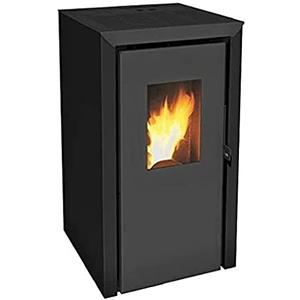 Invicta Stufa a pellet Bassano 5 Nero - Acciaio - 5 kW - Superficie di riscaldamento 48 m² - Fiamma verde 7 stelle
