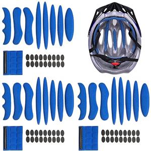 YXHZVON 3 Set di Imbottiture per Casco da Bicicletta, Schiuma Universale per Bicicletta, Spugna per Imbottitura di Ricambio Imbottiture per Casco in Adesivo per Bambini in Bicicletta-Moto, Blu