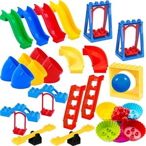 Mirthben Accessori Per Grande Costruzioni, per 3 anni bambino, Blocchi da Costruzione compatibili Duplo, Accessori per parchi giochi