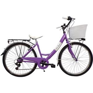 Cicli Tessari - bicicletta donna bici da passeggio city bike 26'' cambio 6 velocita' (viola)