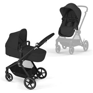 CYBEX Gold Passeggino 2-in-1 EOS, Sistema da Viaggio, Dalla Nascita fino a 22 kg (circa 4 Anni), Moon Black