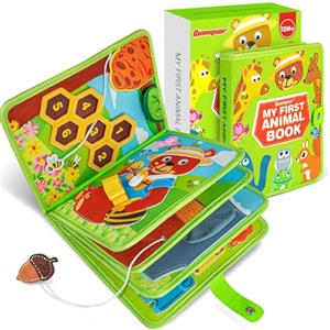 Quanquer Busy Board Montessori Giocattoli per Neonati 1 2 3 Anni - Activity Book per Neonati Ragazzi Ragazze Regalo di Compleanno con Scatola Regalo - Aereo Auto Viaggio Quiet Book Giocattolo